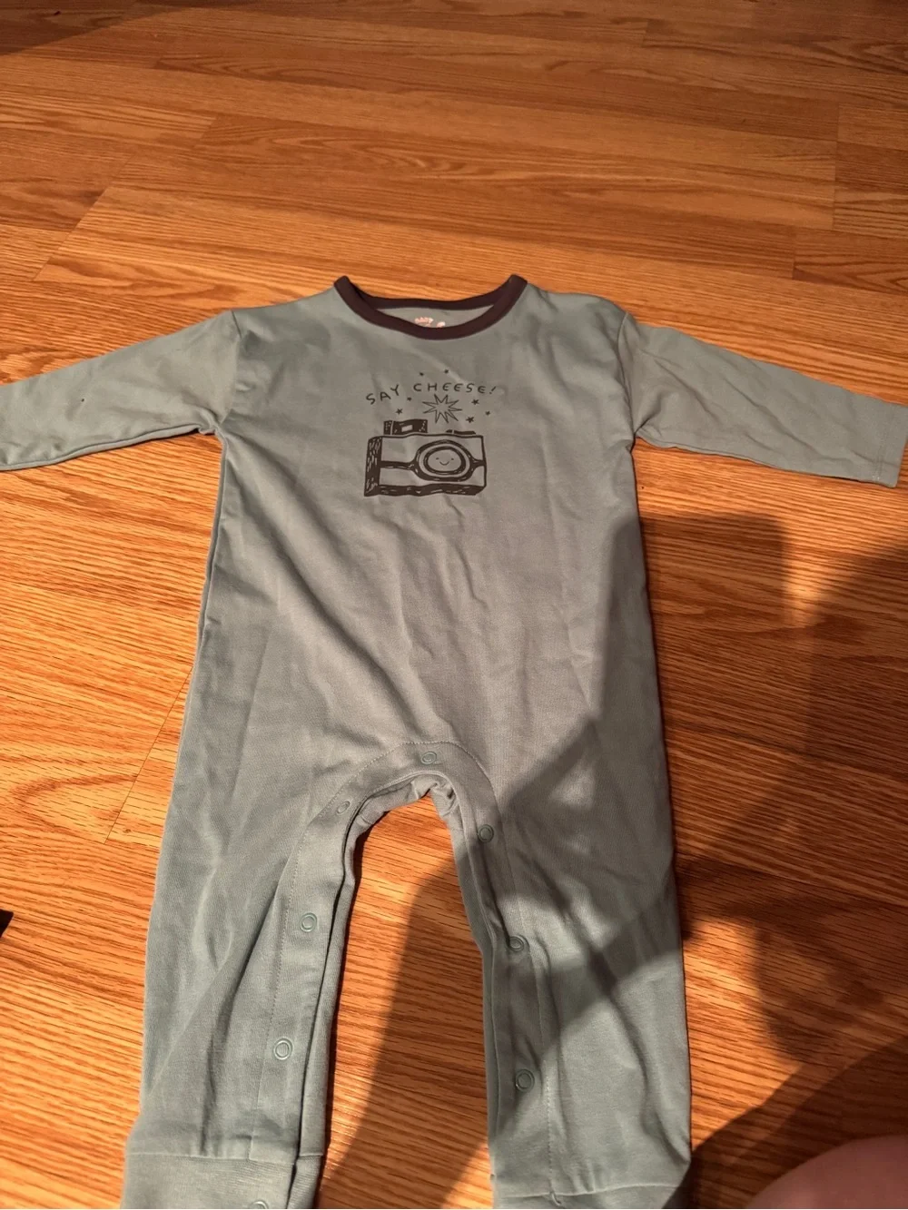 Cat & Jack Light Blue Camera Graphic Long-Sleeve One-Piece